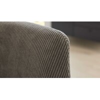 Interliving Esszimmer Serie 5605 – Armlehnstuhl mit Dreh- und Rückholfunktion muschelfarbener Cord Rebel & schwarzes Eisen