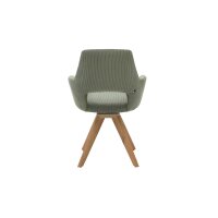 Interliving Esszimmer Serie 5605 – Armlehnstuhl waldgrüner Cord Rebel & Eiche
