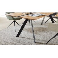 Interliving Esszimmer Serie 5605 – Esstisch Charakter-Eiche & schwarzes Eisen - ca. 180 x 100 cm