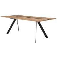 Interliving Esszimmer Serie 5605 – Esstisch Charakter-Eiche & schwarzes Eisen - ca. 180 x 100 cm