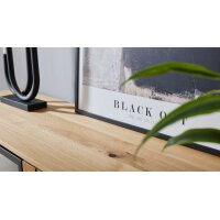 Interliving Esszimmer Serie 5605 – Highboard quarzgrauer Lack & Charakter-Eiche - fünf Türen, zwei Schubladen, Breite ca. 86 cm