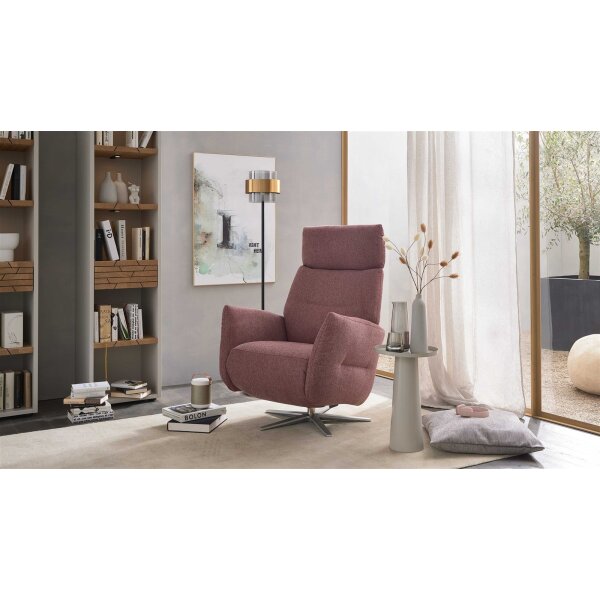 Interliving Sessel Serie 4504 pastellvioletter Bezug GCP 8 & Edelstahl