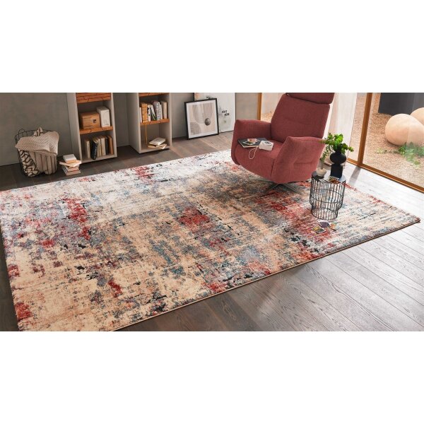 Interliving Teppich Serie L-8800 Creme-Rot-Blau – ca. 160 x 230 cm