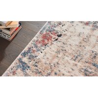Interliving Teppich Serie L-8800 Creme-Rot-Blau – ca. 160 x 230 cm