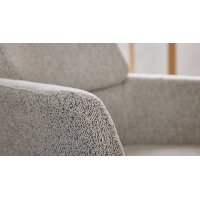 Interliving Esszimmer Serie 5118 – Armlehnstuhl mit Drehfunktion champagnerfarbener Bouclé Elegant wish E07 & mattschwarzes Eisen