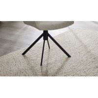 Interliving Esszimmer Serie 5118 – Armlehnstuhl mit Drehfunktion champagnerfarbener Bouclé Elegant wish E07 & mattschwarzes Eisen