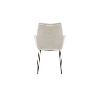 Interliving Esszimmer Serie 5118 – Armlehn-Kufenstuhl champagnerfarbener Bouclé Elegant wish E07 & mattschwarzes Eisen