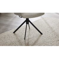 Interliving Esszimmer Serie 5118 – Armlehnstuhl mit Move & Turn champagnerfarbener Bouclé Elegant wish E07 & mattschwarzes Eisen