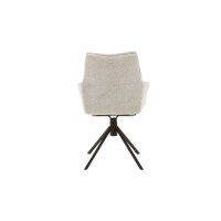 Interliving Esszimmer Serie 5118 – Armlehnstuhl mit Move & Turn champagnerfarbener Bouclé Elegant wish E07 & mattschwarzes Eisen