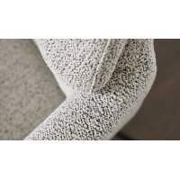 Interliving Esszimmer Serie 5118 – Armlehnstuhl champagnerfarbener Bouclé Elegant wish E07 & mattschwarzes Eisen