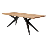 Interliving Esszimmer Serie 5118 – Esstisch Charakter-Eiche & mattschwarzes Eisen - ca. 180 x 100 cm