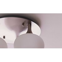 Interliving Leuchten Serie 9344 - Deckenleuchte Opalglas & Nickel – Durchmesser ca. 45 cm