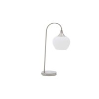 Interliving Leuchten Serie 9344 - Tischlampe Opalglas & Nickel – Höhe ca. 54 cm