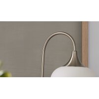Interliving Leuchten Serie 9344 - Tischlampe Opalglas & Nickel – Höhe ca. 54 cm