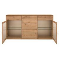 Interliving Wohnzimmer Serie 2028 - Sideboard Wildeiche - drei Türen, drei Schubladen, Breite ca. 182 cm