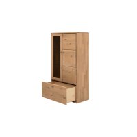 Interliving Wohnzimmer Serie 2028 - Highboard Wildeiche - zwei Türen, zwei Schubladen, Breite ca. 82 cm