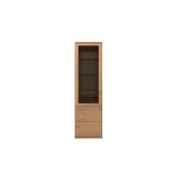 Interliving Wohnzimmer Serie 2028 - Vitrine Wildeiche - zwei Türen, Breite ca. 62 cm
