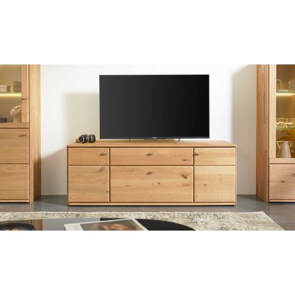 Interliving Wohnzimmer Serie 2028 - Lowboard Wildeiche - zwei Türen, zwei Schubladen, Breite ca. 162 cm