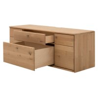 Interliving Wohnzimmer Serie 2028 - Lowboard Wildeiche - zwei Türen, zwei Schubladen, Breite ca. 162 cm