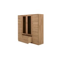 Interliving Wohnzimmer Serie 2028 - Highboard Wildeiche - vier Türen, ein Auszug, Breite ca. 162 cm