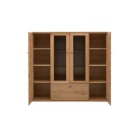 Interliving Wohnzimmer Serie 2028 - Highboard Wildeiche - vier Türen, ein Auszug, Breite ca. 162 cm