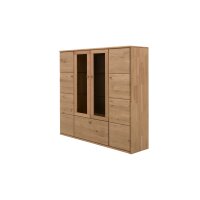 Interliving Wohnzimmer Serie 2028 - Highboard Wildeiche - vier Türen, ein Auszug, Breite ca. 162 cm