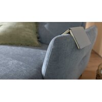 Interliving Sofa Serie 4400 - Chaiselongue taubenblauer Bezug DCT 16 & schwarze Metallfüße