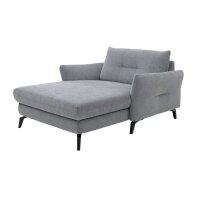 Interliving Sofa Serie 4400 - Chaiselongue taubenblauer Bezug DCT 16 & schwarze Metallfüße