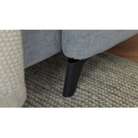 Interliving Sofa Serie 4400 - Chaiselongue taubenblauer Bezug DCT 16 & schwarze Metallfüße