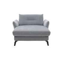 Interliving Sofa Serie 4400 - Chaiselongue taubenblauer Bezug DCT 16 & schwarze Metallfüße
