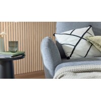 Interliving Sofa Serie 4400 - Chaiselongue taubenblauer Bezug DCT 16 & schwarze Metallfüße