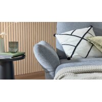 Interliving Sofa Serie 4400 - Chaiselongue taubenblauer Bezug DCT 16 & schwarze Metallfüße
