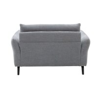 Interliving Sofa Serie 4400 - Chaiselongue taubenblauer Bezug DCT 16 & schwarze Metallfüße