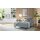 Interliving Sofa Serie 4400 - Chaiselongue taubenblauer Bezug DCT 16 & schwarze Metallfüße