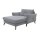 Interliving Sofa Serie 4400 - Chaiselongue taubenblauer Bezug DCT 16 & schwarze Metallfüße