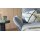 Interliving Sofa Serie 4400 - Chaiselongue taubenblauer Bezug DCT 16 & schwarze Metallfüße