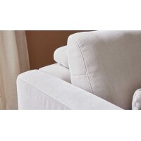 Interliving Sofa Serie 4450 - Ecksofa ecrufarbener Webstoff LongLife Easy & schwarze Metallfüße - Stellfläche ca. 300 x 257 cm