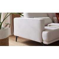 Interliving Sofa Serie 4450 - Ecksofa ecrufarbener Webstoff LongLife Easy & schwarze Metallfüße - Stellfläche ca. 300 x 257 cm