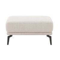Interliving Sofa Serie 4450 - XL-Polsterhocker ecrufarbener Webstoff LongLife Easy & schwarze Metallfüße - ca. 86 x 64 cm