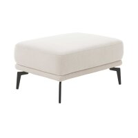 Interliving Sofa Serie 4450 - XL-Polsterhocker ecrufarbener Webstoff LongLife Easy & schwarze Metallfüße - ca. 86 x 64 cm