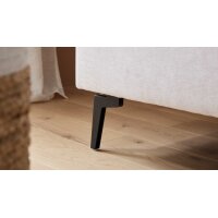 Interliving Sofa Serie 4450 - XL-Polsterhocker ecrufarbener Webstoff LongLife Easy & schwarze Metallfüße - ca. 86 x 64 cm