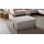 Interliving Sofa Serie 4450 - XL-Polsterhocker ecrufarbener Webstoff LongLife Easy & schwarze Metallfüße - ca. 86 x 64 cm