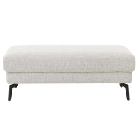 Interliving Sofa Serie 4065 – XXL-Polsterhocker ecrufarbener Webstoff Loft & schwarze Metallfüße – ca. 130 x 65 cm