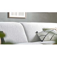 Interliving Sofa Serie 4065 – Ecksofa ecrufarbener Webstoff Loft & schwarze Metallfüße – Stellfläche ca. 288 x 183 cm