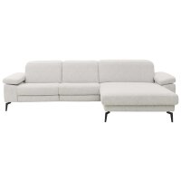 Interliving Sofa Serie 4065 – Ecksofa ecrufarbener Webstoff Loft & schwarze Metallfüße – Stellfläche ca. 288 x 183 cm
