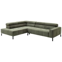 SOFAkultur Programm SK 745 2.0 - Ecksofa olivfarbener Feincord - Stellfläche ca. 276 x 219 cm