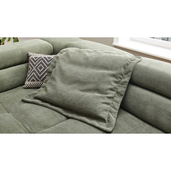 SOFAkultur Programm SK 745 2.0 - Flatterkissen olivfarbener Feincord - ca. 75 x 75 cm