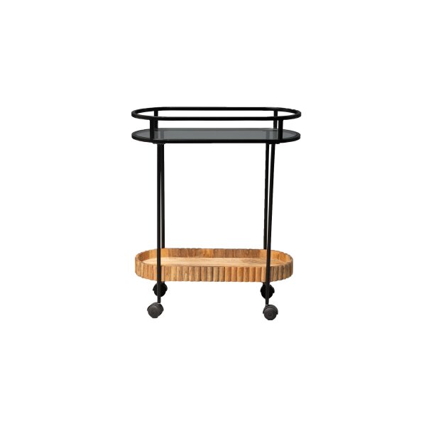 Servierwagen Jason 5 Mangoholz & Schwarz - Breite ca. 70 cm