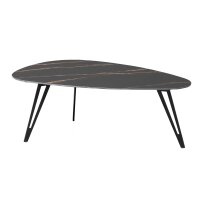 Couchtisch-Set Luis Grau marmoriert Stein & Schwarz -...