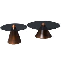 Couchtisch-Set Lou Grau & Kupfer - zweiteilig